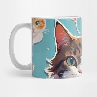 Cute Tabby Cat Pattern With Balloons Mug